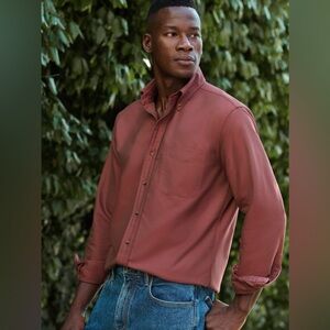 Proper Cloth mens XLT Tall burgundy solid Pima cotton oxford button up shirt EUC